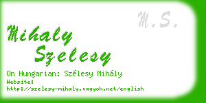 mihaly szelesy business card