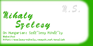 mihaly szelesy business card